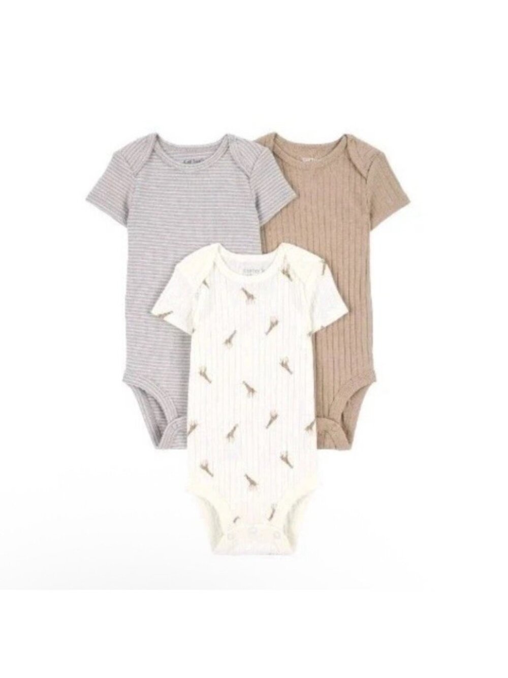 NWT Carter's Child of Mine Baby Size Preemie Giraffe Themed Bodysuits 3-Pack